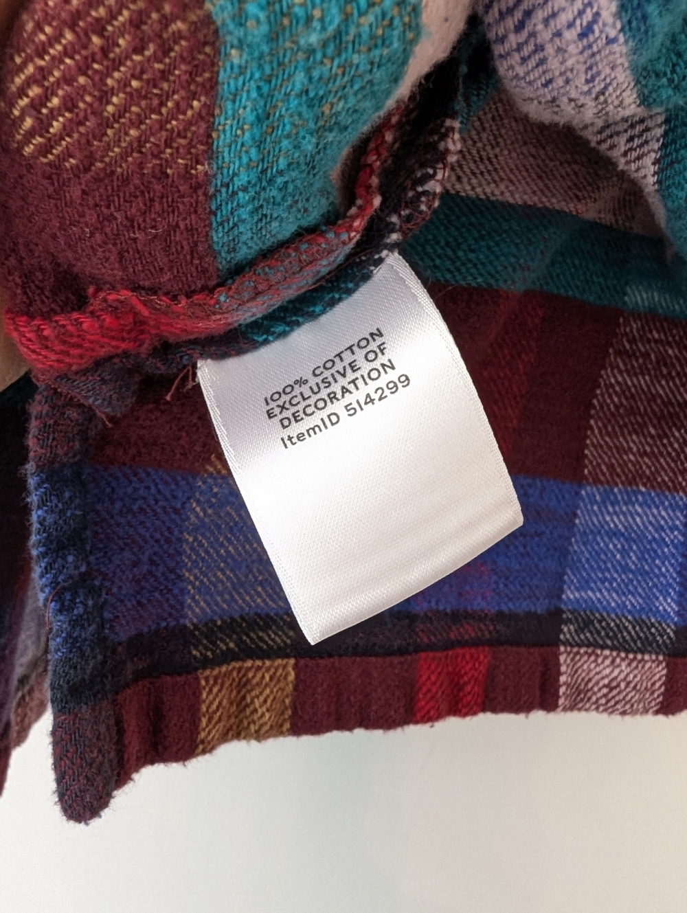 L.L. Bean Signature quarter zip flannel plaid cotton sweater size L - Picture 6 of 7